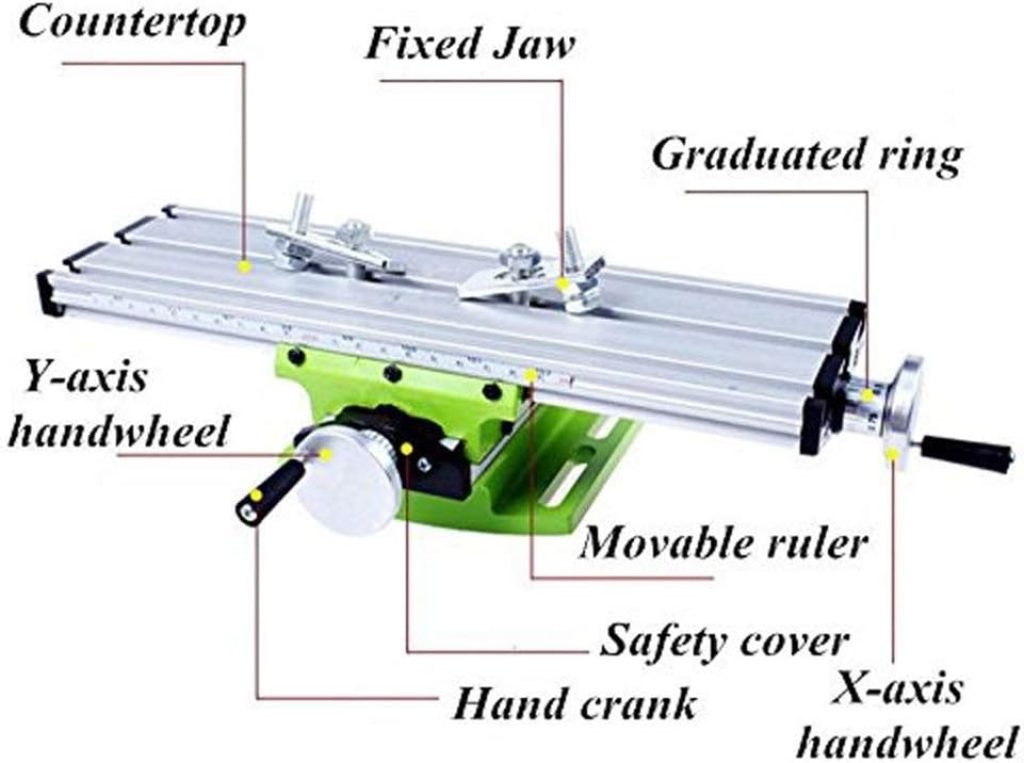 Mini Milling Machine Work Table Vise Portable Compound Bench X-Y 2 Axis Adjustive Cross Slide Table , for Bench Drill Press 12.2inches-3.54 (310mm 90mm)