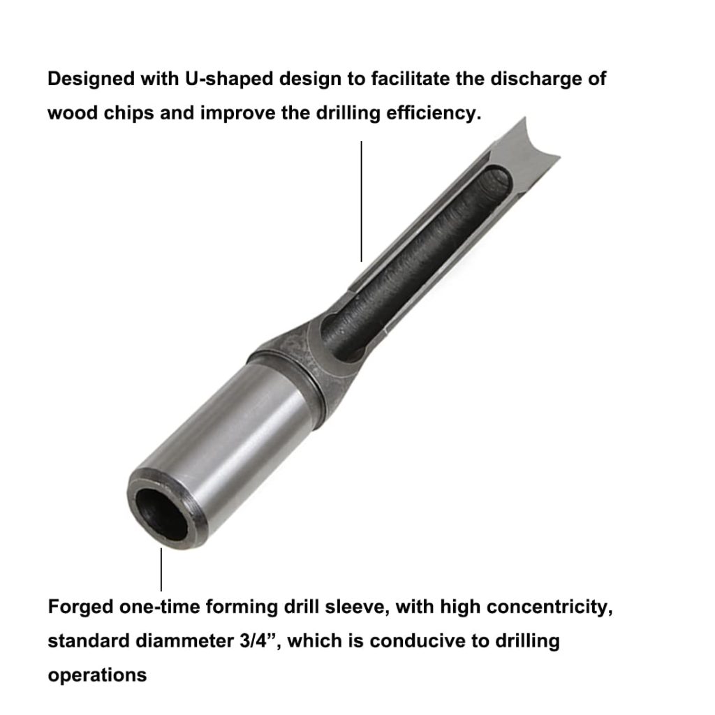 Woodworking Square Hole Mortise Drill Bit, 5pcs HSS Mortising Chisel Bits Mortiser Press Attachments Tool Square Drill Bits Countersink Bits for MDF, Particleboard Sizes 1/4, 5/16, 7/16, 1/2, 5/8IN