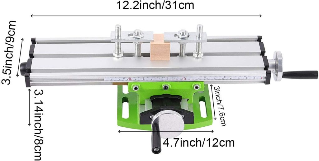 ZOENHOU 12.2 Inch Milling Machine Worktable, Precise Adjustive Multifunction Drill Vise Fixture Working Table, Compound Slide Table Cross X Y Vise for Drill Press Bench